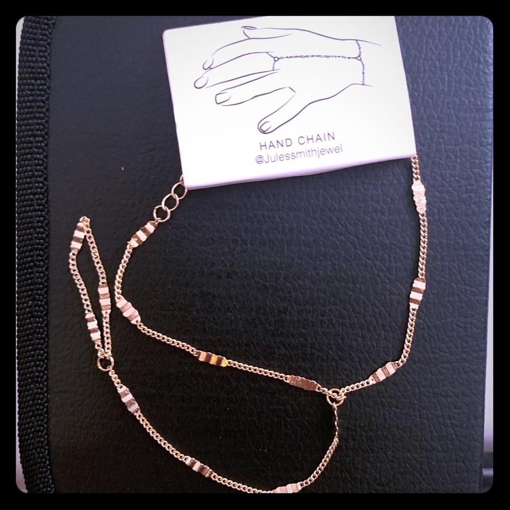 Gold bracelet with ring - Hand Chain